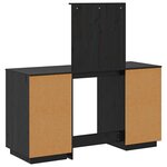 vidaXL Ensemble de coiffeuse avec miroir noir bois de pin solide