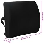 vidaXL Coussin de Dos avec oreiller Noir 35 5 x 30 x 12 cm Avec filet