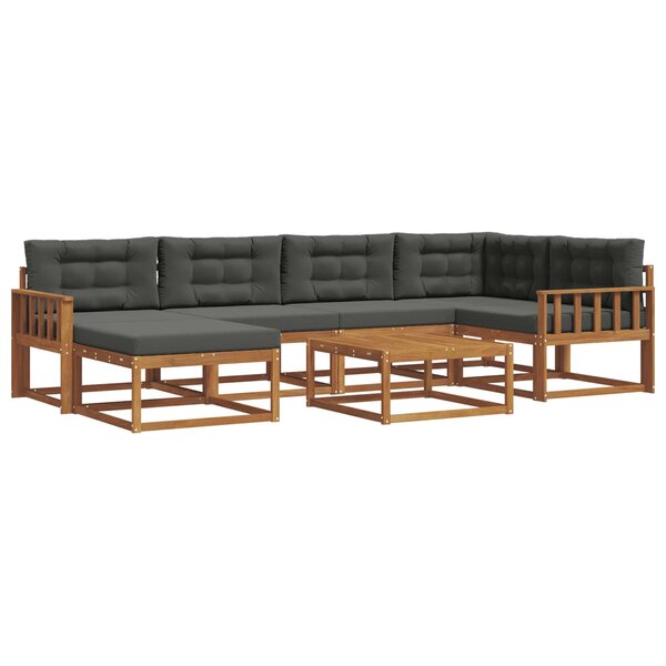 vidaXL Ensemble de canapés d'extérieur 7 Pièces Naturel et Anthracite