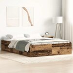 vidaXL Cadre de lit sans matelas vieux bois 120x200 cm bois ingénierie