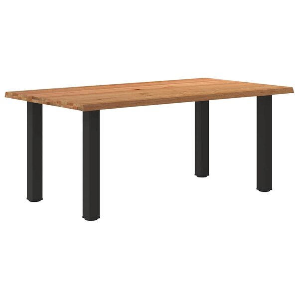 vidaXL Table à manger marron clair bois de chêne massif rectangulaire
