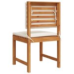 vidaXL Chaises de jardin sans accoudoirs avec coussins - Pack de 2 en bois d'acacia massif