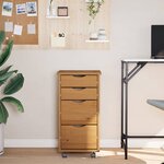 vidaXL Armoire roulante avec tiroirs MOSS bois de pin marron miel