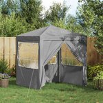 vidaXL Tente de fête Gris clair 200 x 200 x 240 cm PE et acier