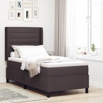 Lit à ressorts avec matelas vidaXL Marron foncé 90x200 cm Tissu