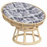 vidaXL Coussin rond motif à carreaux gris Ø 100 x11 cm tissu oxford