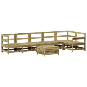 vidaXL Salon de jardin 7 Pièces bois de pin imprégné