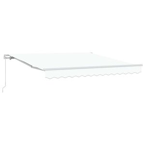 vidaXL Auvent Rétractable Blanc 350 x 250 cm Polyester et Aluminium