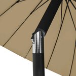 vidaXL Parasol d'extérieur avec mât en aluminium 270 cm Taupe