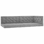 vidaXL Coussins de plancher de palette 5 Pièces Gris Coton