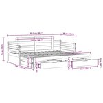 vidaXL Lit de jour avec gigogne et tiroirs sans matelas blanc 90x200cm