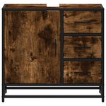 vidaXL Armoire de lavabo de salle de bain chêne fumé 65x33x60 cm