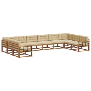 vidaXL Ensemble de canapés d'extérieur 10 Pièces Naturel et Beige