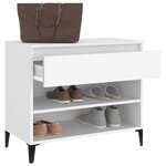 vidaXL Armoire à chaussures Blanc 70x36x60 cm Bois d'ingénierie