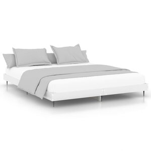 vidaXL Cadre de lit sans matelas blanc brillant 200x200 cm