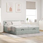 VidaXL Cadre de lit ottoman et matelas gris clair 180x200cm velours