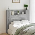 vidaXL Armoire tête de lit avec LED sonoma gris 120x16 5x103 5 cm