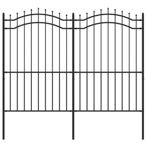 vidaXL Clôture de jardin avec sommet de lance Noir 222 cm