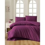 Parure de lit - housse de couette 220 x 240 + 2 taies d'oreiller 60 x 60 coton renforcé - Violet