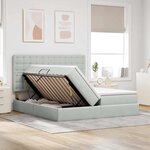 vidaXL Lit de rangement LED avec matelas Gris clair 180 x 200 cm