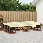 vidaXL Ensemble de canapés d'extérieur 11 Pièces Naturel et Crème