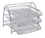 Set de 3 corbeilles à courrier Meshtray, en métal Mesh gris