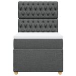 vidaXL Sommier à lattes de lit avec matelas Gris foncé 100x200cm Tissu