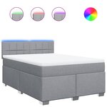 vidaXL Sommier à lattes de lit avec matelas Gris clair 140x200cm Tissu