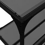 vidaXL Table console avec dessus en verre noir 158 5x30x81 cm acier