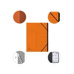 Trieur Agrafé Avec Élastiques Intérieur Noir 7 Compartiments - A4 - Orange - X 10 - Exacompta