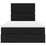 vidaXL Cadre de lit ottoman avec matelas noir 120x190 cm tissu