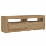 vidaXL Tables de chevet 2 Pièces avec LED chêne artisanal 60x35x40 cm