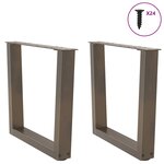 vidaXL Pieds de table basse en forme de V  2 pièces  acier naturel  50 x (42-43 3) cm