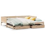 vidaXL Lit de jour avec gigogne et tiroirs sans matelas 90x190 cm
