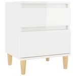 vidaXL Table de chevet Blanc brillant 40x35x50 cm