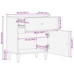 vidaXL Table de chevet 50x33x60 cm bois de manguier massif