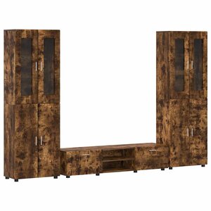 vidaXL Ensemble meuble TV FLORIN Chêne fumé Bois d'ingénierie