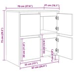 vidaXL Buffets 2 Pièces Bois ancien 70 x 41 x 75 cm Bois d'ingénierie