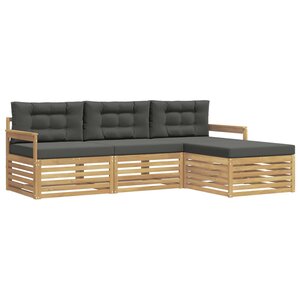 vidaXL Ensemble de canapés d'extérieur 4 pc Blanc et anthracite