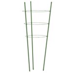 vidaXL Supports pour plantes de jardin 3 anneaux 5Pièces Vert 75 cm Acier