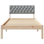 vidaXL Cadre de lit avec tête de lit Marron et gris clair 90 x 200 cm