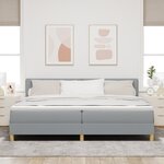 vidaXL Lit à ressorts et LED Gris clair 200x200 cm Tissu