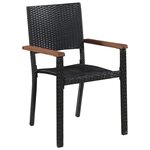 vidaXL Chaise d'extérieur 2 Pièces Résine tressée Noir