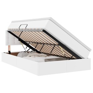 vidaXL Lit avec rangement et matelas Blanc pur 120 x 200 cm
