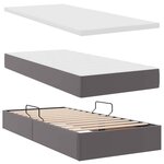 vidaXL Lit avec rangement et matelas Gris 100 x 200 cm Simili cuir