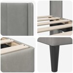vidaXL Cadre de lit avec tête de lit Gris clair 140 x 200 cm Velours