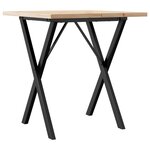vidaXL Table à manger cadre en X 60x60x75 5cm bois de pin massif fonte