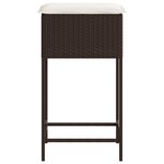vidaXL Tabourets de bar jardin coussins lot de 2 marron résine tressée