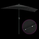 vidaXL Parasol de jardin Noir 294 x 150 x 224 cm tissu