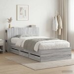vidaXL Cadre de lit avec rangement Sonoma gris 80 x 200 cm